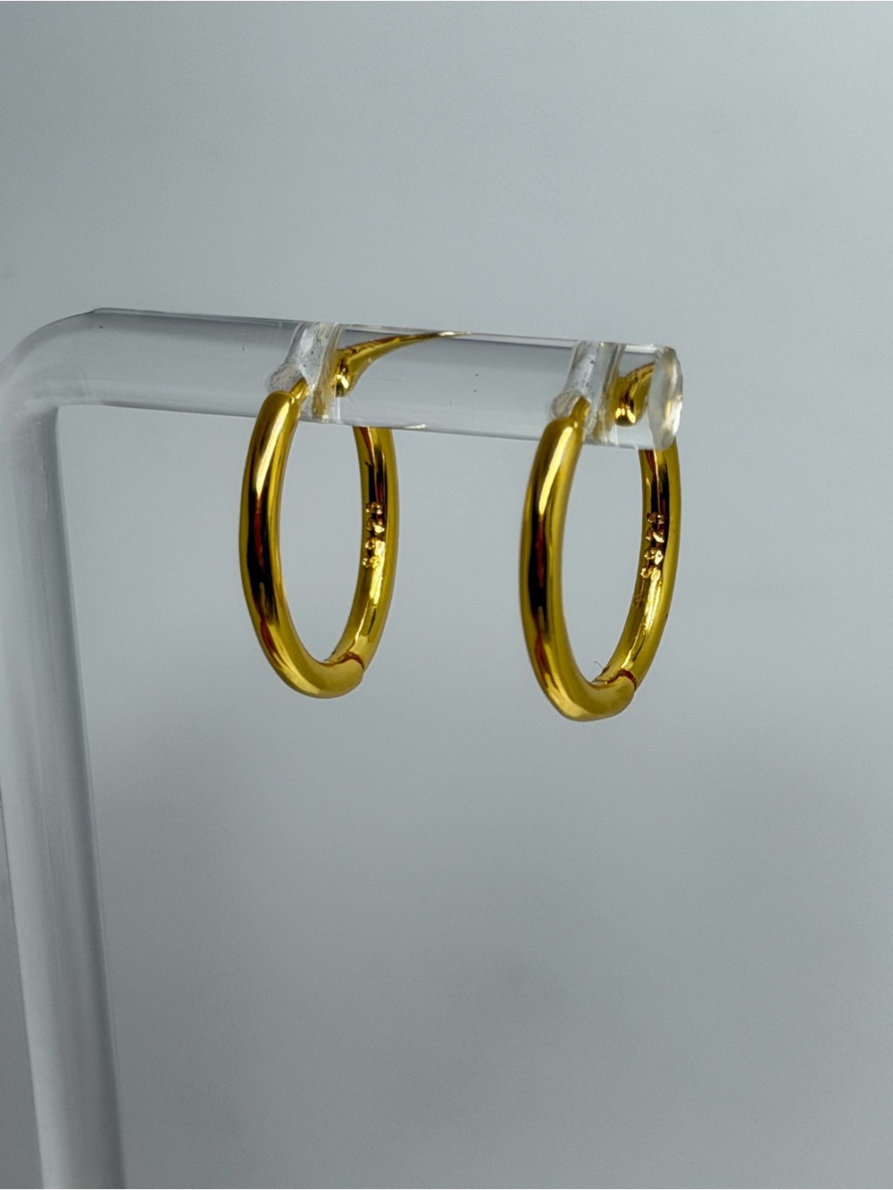 925 Sterling Silver stamped,  Gold Hoop Earrings - For Sale!